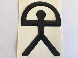 "INDALO MAN" SCHWARZ SELBSTKLEBEND AUTO GEWÖLBT ABZEICHEN EMBLEM BOOT ARMATURENBRETT LUCKY CHA - Bild 1 von 3