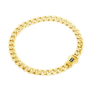 14k Yellow Gold Royal Monaco Miami Cuban Link 6mm Curb Chain Womens Bracelet 7" - Picture 1 of 11