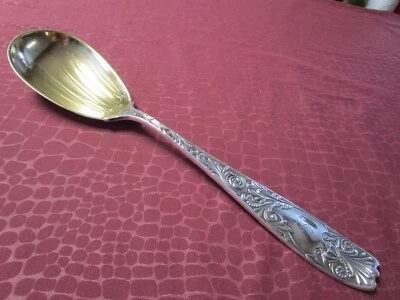 ROYAL 1887 Lg Cuchara para Servir Tazón Lavado Dorado Gorham Plateado S Monograma JU Foto 1 de 4