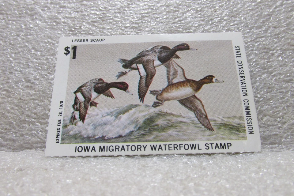 1978 $1 LESSER SCAUP MH IOWA MIGRATORY WATERFOUL STAMP SIGNED - Image 1 of 1