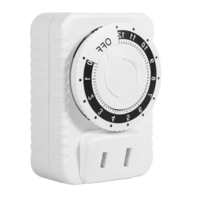 1Pc 12 Hour Electrical Mechanical Time Wall Plug Switch Digital Countdown MU AC - Image 1 of 4