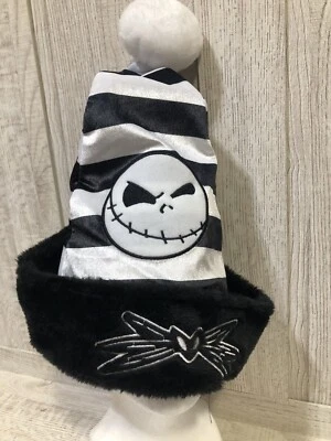 The Nightmare Before Christmas Santa Hat Jack Skellington Black & White Cap New - Image 1 of 4