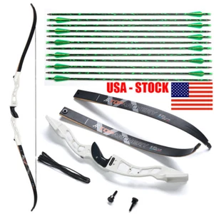 66" Archery Takedown Recurve Bow 12pc Arrows Competition Athletic Hunting Target - Picture 1 of 24