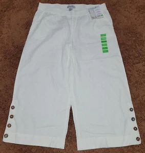 Womens Carribean Joe's Wide Leg Beach Pants Capris Stretch Loose Size Large - Picture 1 of 8