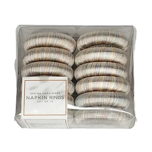 Excell Home Fashions Spring Yarn Wrap Napkin Rings Set Of 4 - Picture 1 of 7