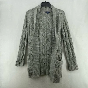 Gap Kids Sweater Girl's Sz 2XL Gray Knit Cardigan Front Tie Pockets Long Sleeves - Picture 1 of 11