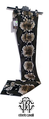 Roberto Cavalli CKT224 FP801 Women Woven Snake Python Print Size 40 Pants (0002) - Photo 1/4