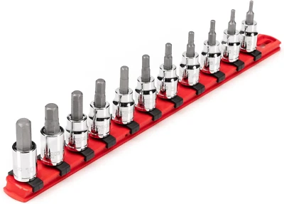 3/8 Inch Drive Hex Bit Socket Set with Rail, 11-Piece (3-10 Mm) | SHB91107 - Image 1 of 4