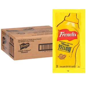 French'S Classic Yellow Mustard Packets, 200 Count - One 200 Count Individual Ye - Picture 1 of 12