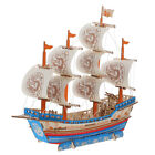  Boat Figurine Nautical Sailboat Ornament Large Model Kits Sailing Wooden