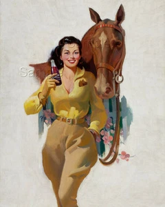 REITER PIN-UP PFERD GRAPETTE SODA REITHOSE LEINWANDDRUCK - Bild 1 von 1