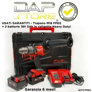 USATI GARANTITI - Trapano M18 FPD2 + 2 batterie 18V 5Ah in valigetta Heavy Duty! - Foto 1 di 4
