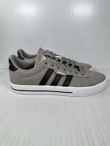 Size 8.5 Mens Adidas Daily 3.0 Low Shoes Casual Lifestyle Gray Black FW3270 NEW - Picture 1 of 8