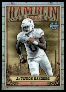 2023 Bowman Chrome U Ja'Tavion Sanders Rookie Texas #RM-6 Refractor - Picture 1 of 2