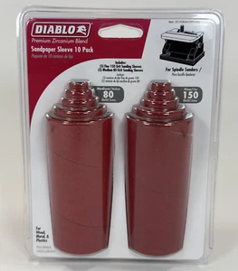 DIABLO 10-Pack Sandpaper Sleeve for Spindle Sanders 80 & 150 Grit DCVDRMVGPS10G - Picture 1 of 5