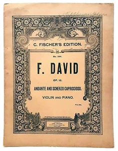 F David Op 16 Andante And Scherzo Capriccioso Violin Piano No 386 1905 - Picture 1 of 5