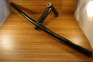 1990's flat auminium alloy handlebar + Cr-Mo quill stem ITM made in Italy 25,4mm - Picture 1 of 12
