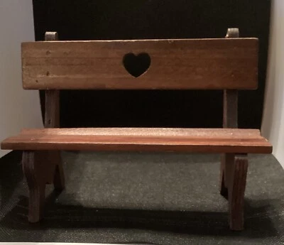 Dollhouse Miniature Brown Porch Park Bench with Wood Slats - 1:12 Scale - Image 1 of 4