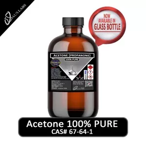 Acetone 100% (propanone) PREMIUM and PURE Nail Polish Remover 1L Glass Bottle - Picture 1 of 2