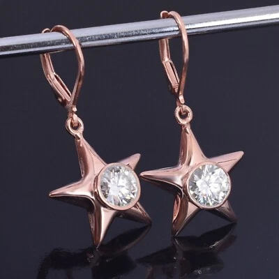 2.20 Ct Treated Certified Off White Diamond Dangler Earrings In 925 Silver - Image 1 of 4