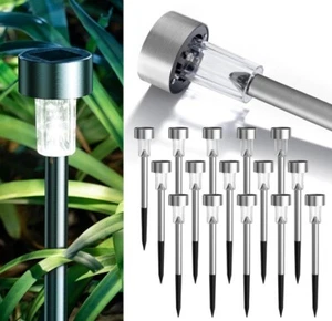 Solar Lights Outdoor Waterproof,16 Pack Stainless Steel LED Solar Garden Lights - Picture 1 of 8
