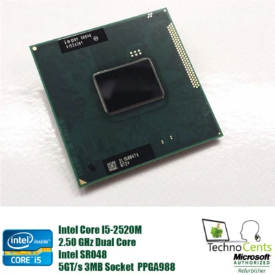 Intel Core i5-2520M  (2nd-Gen) 2.50GHz Dual Core Laptop CPU Processor SR048 - Image 1 of 3