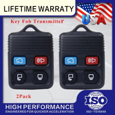 2X Reemplazo Para 1999 2000 2001 2002 2003 2004 Ford Mustang Coche Mando a Distancia Llavero Foto 1 de 4