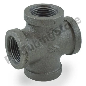 1" Threaded Black Malleable Iron Cross Fitting - Picture 1 of 1