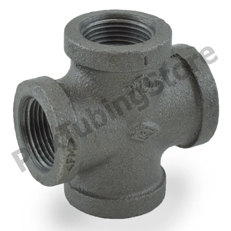 1" Threaded Black Malleable Iron Cross Fitting - Image 1 of 1