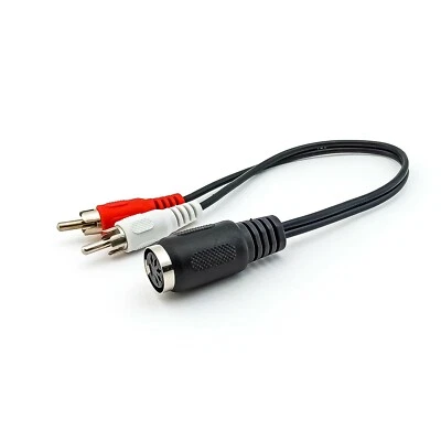 Audio Kabel Adapter DIN Buchse 5 PIN auf 2x Cinch Stecker 0,2 m stereo 20 cm