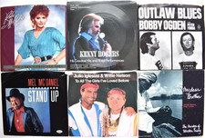 LOT OF 6 COUNTRY REBA MCENTIRE BOBBY OGDEN WILLIE NELSON 45 7" VINYL RECORD