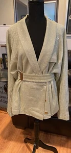 PANTORA Gold SHINY Jacket XL Womens with Belt - Picture 1 of 8