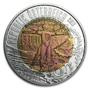 2011 Robotik Silver and Niobium €25 Austria Coin - Picture 1 of 3
