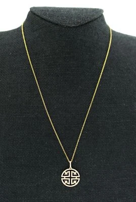 Collar colgante firmado EFFY de oro amarillo de 14k pavé de diamantes de 18" Foto 1 de 4