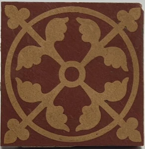 Arts & Crafts 3" Red Encaustic Tile by Craven Dunnill & Co C1880 AE9 - Picture 1 of 3