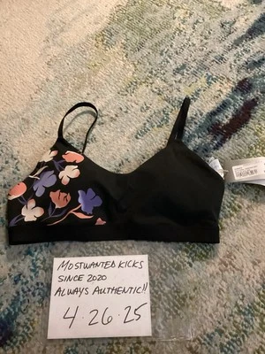 NWT Adidas GFX Black Floral Low Support Sports Bra Women’s Sz M FREE SHIP!! - Image 1 of 3