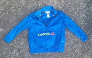 Reebok Windbreaker Blue Pullover Top 1/4 Zip With Convertible Sleeves Boy Sz 4/5 - Picture 1 of 6