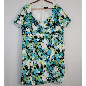 Alex Marie floral sheath dress size 22W white multi church office wedding career - Bild 1 von 9