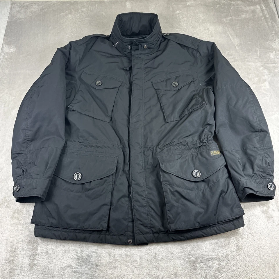 Chaqueta de plumón militar Polo Ralph Lauren para hombre XXL negra bolsillos cintura ajustable Foto 1 de 4
