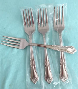 New AZALEA Set of 4 Salad Forks Oneida Stainless Flatware 6 5/8" - Picture 1 of 5