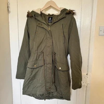 Y2K 2010’s Parka Jacket with Faux Fur Hood Size 10 Atmosphere - Image 1 of 4