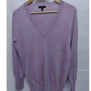 J.Crew Lavender V-Neck Sweater Lightweight Pullover | Size L - Picture 1 of 7