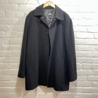 Abrigo G-III Mezcla Lana/Cachemira Guisante Para Hombre Negro Talla Grande (L) Silencioso Lujo Foto 1 de 4