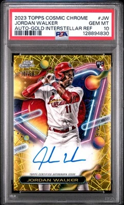 2023 Topps Cosmic Chrome Jordan Walker  Gold Interstellar Auto /50 PSA 10 - Image 1 of 2