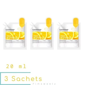 3 Sachets X 20 ml MEDIHEAL Vita C Brightening Sleeping Mask Brighten Radiant - Picture 1 of 14
