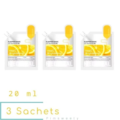 3 Sachets X 20 ml MEDIHEAL Vita C Brightening Sleeping Mask Brighten Radiant - Image 1 of 4