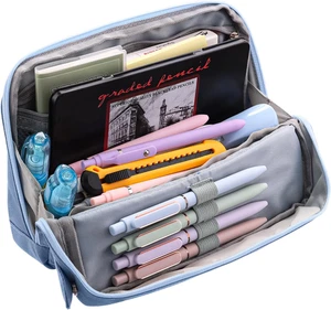 Aesthetic School Supplies Cute Standing Pencil Case for Girls Student,Large Capa - Picture 1 of 12