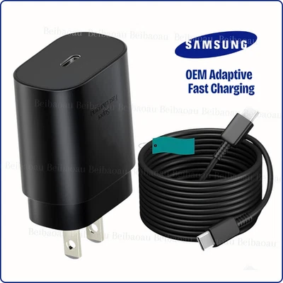 25W PD Super Fast Charger Cube USB C To USB C Cord For Samsung Galaxy S25 S24 S8 - Image 1 of 4