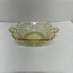 VTG Fostoria Baroque Topaz Yellow Glass  Nut Trinket Candy Dish Bowl - Picture 1 of 6