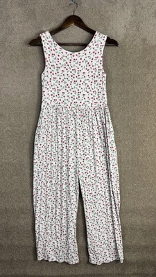 Mono SweetHoney Niñas 12 Blanco Estampado Cereza Sin Mangas Pierna Ancha Bolsillos Foto 1 de 4